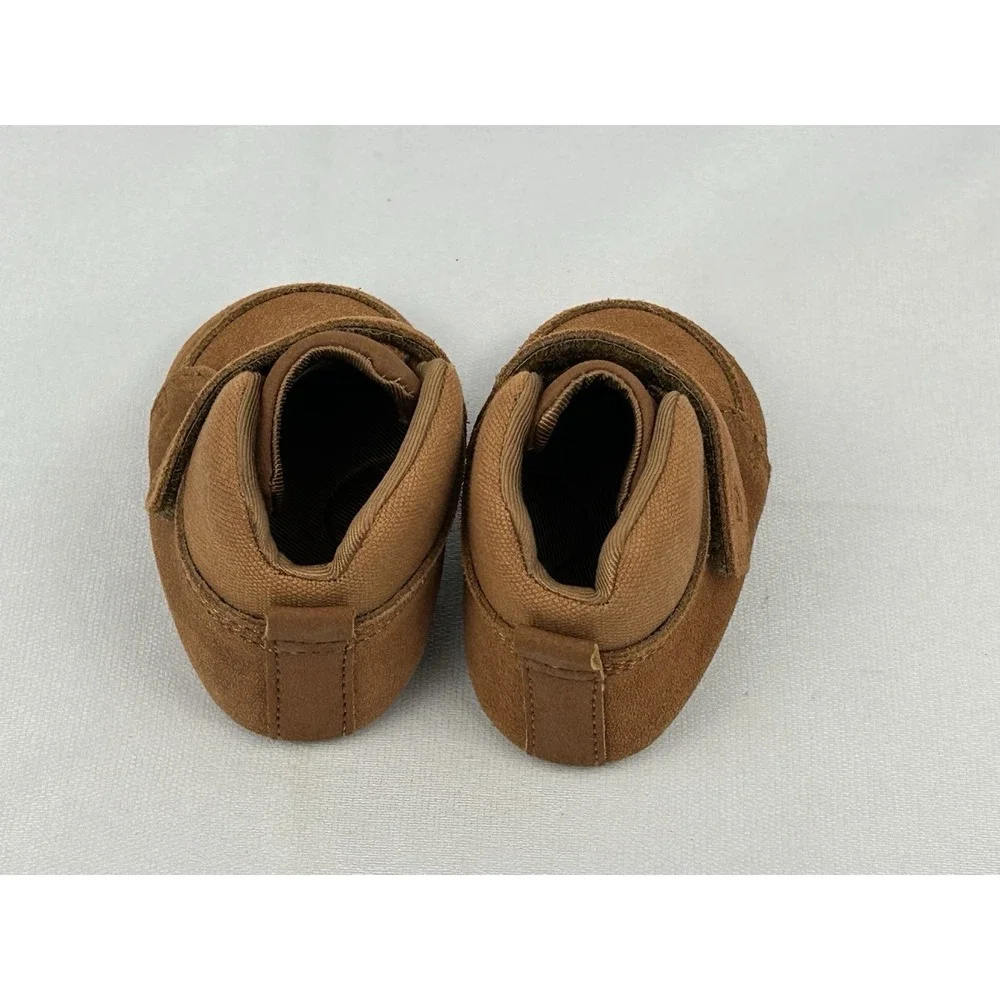 Stride Rite Baby Shoes Size 3M Brown Suede Leather Soft Sole Crib